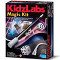 Caja del Magic Kit KidzLabs de 4M con varita, dados y cartas en la portada