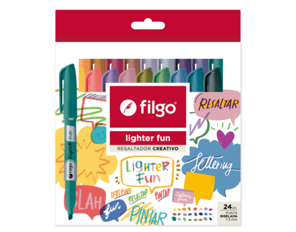 Filgo Set de 24 Resaltadores Punta Biselada – vista 1