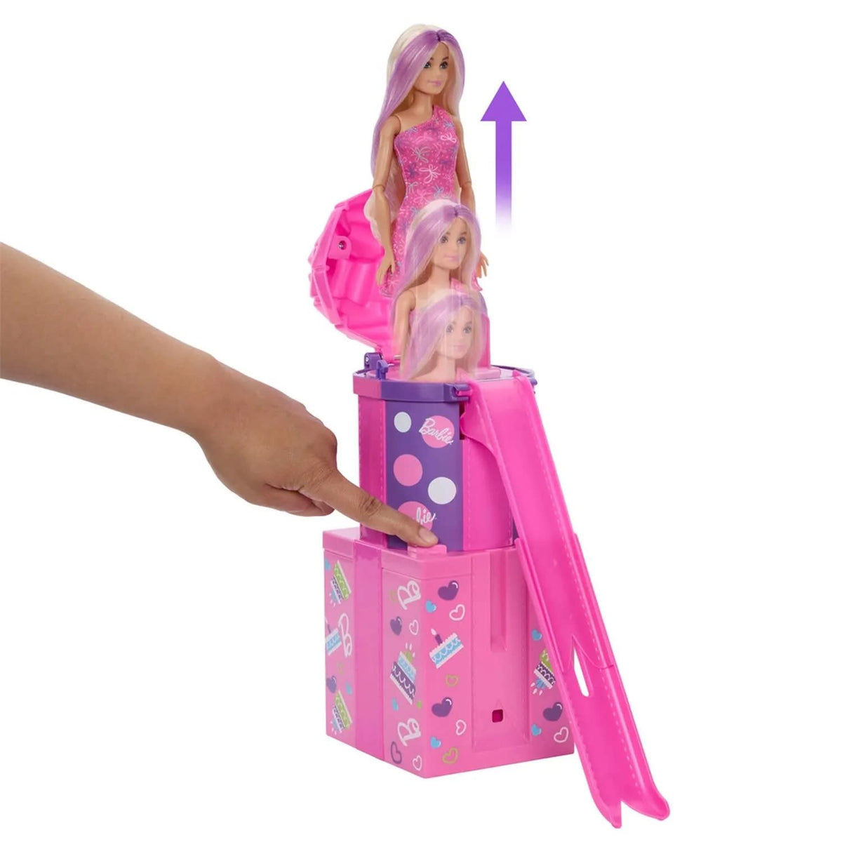 Barbie Party Unboxed Tobogán con Muñeca, Perrito y 10 Sorpresas – vista 3