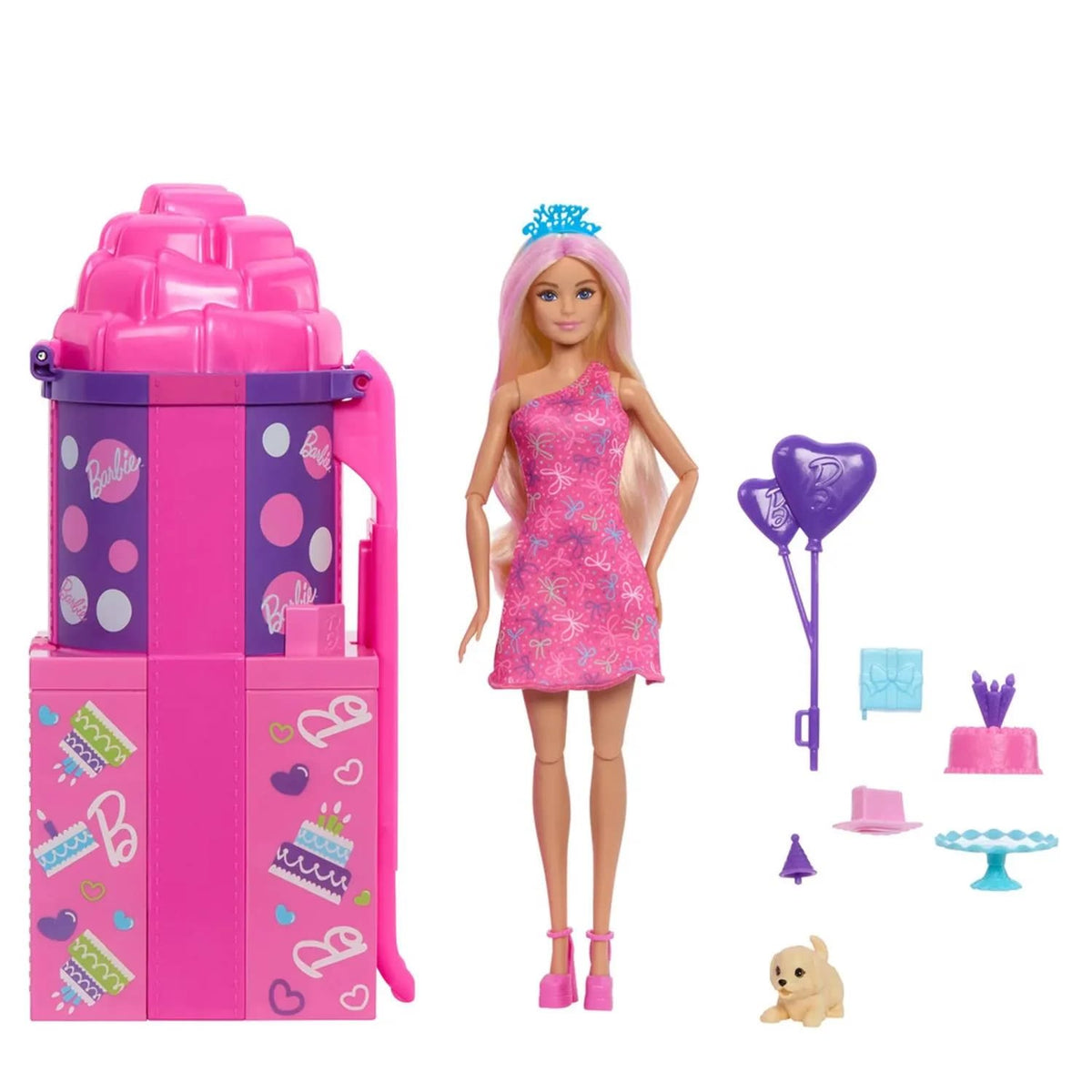 Barbie Party Unboxed Tobogán con Muñeca, Perrito y 10 Sorpresas – vista 2