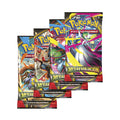 Cuatro sobres Pokémon TCG Megaevolución en español con ilustraciones de Gardevoir, Venusaur y otros