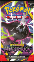 Sobre Pokémon TCG Mega Evolution Pitch Black en inglés con Mega Darkrai en la portada