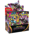 Display de sobres Pokémon Pitch Black con los diseños de Mega Darkrai y Mega Zeraora
