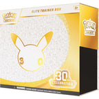 Caja Elite Trainer Box 30th Celebration vista lateral derecha con logo Pokémon