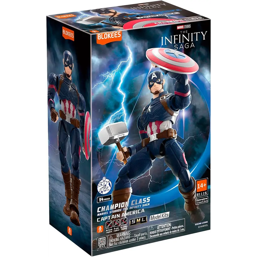 Blokees Marvel Infinity Saga Champion Class Capitán América Figura Armable – vista 1