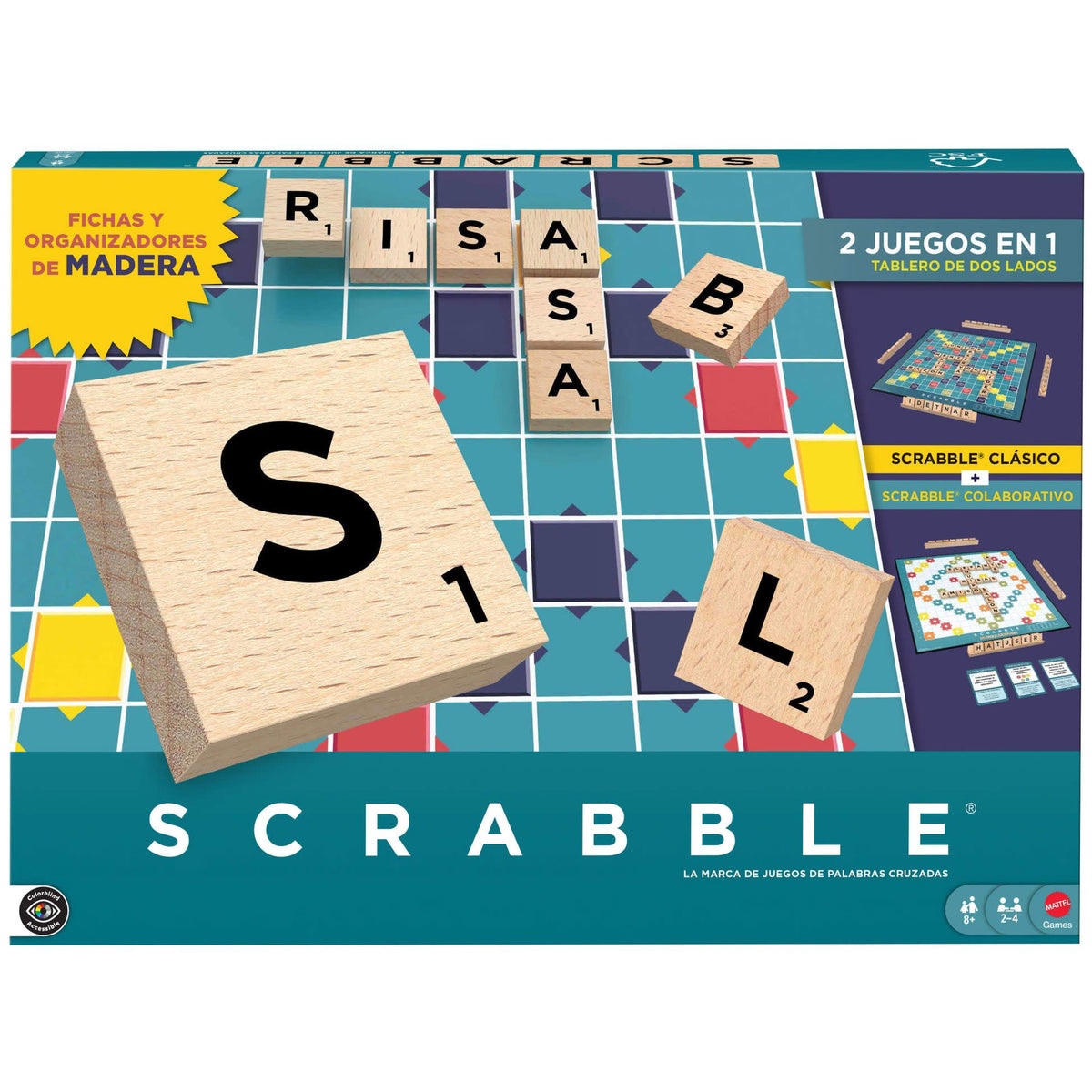 Scrabble Clásico Juego de Mesa con Fichas de Madera – vista 1