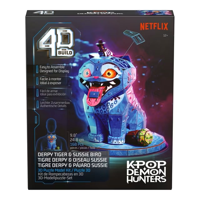 K-Pop Demon Hunters Puzzle 3D Derpy Tiger y Sussie 168 Piezas – vista 3