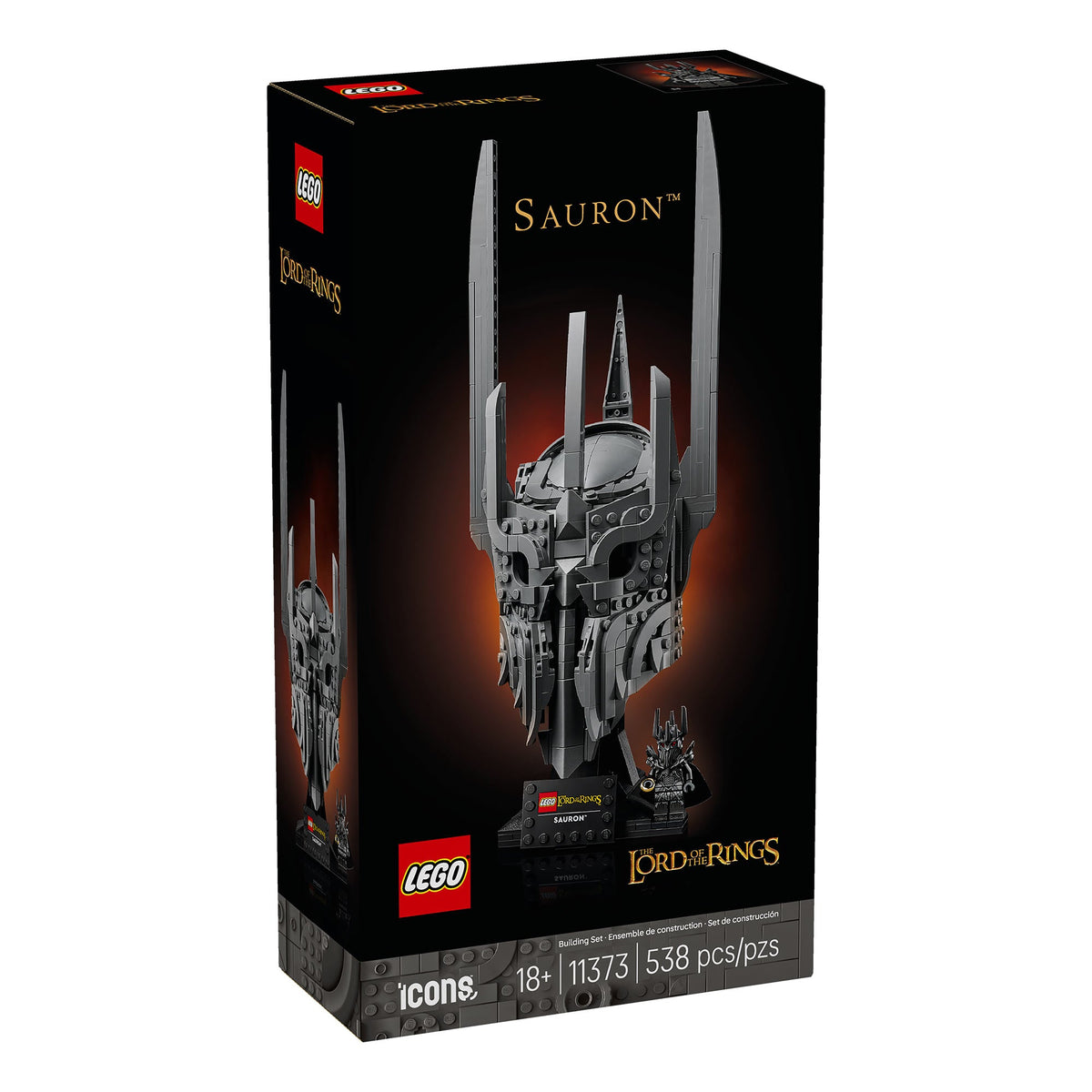 Caja del set LEGO Icons 11373 Casco de Sauron de 538 piezas