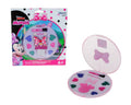Set de maquillaje circular Minnie en blíster y estuche abierto con sombras de colores y aplicador