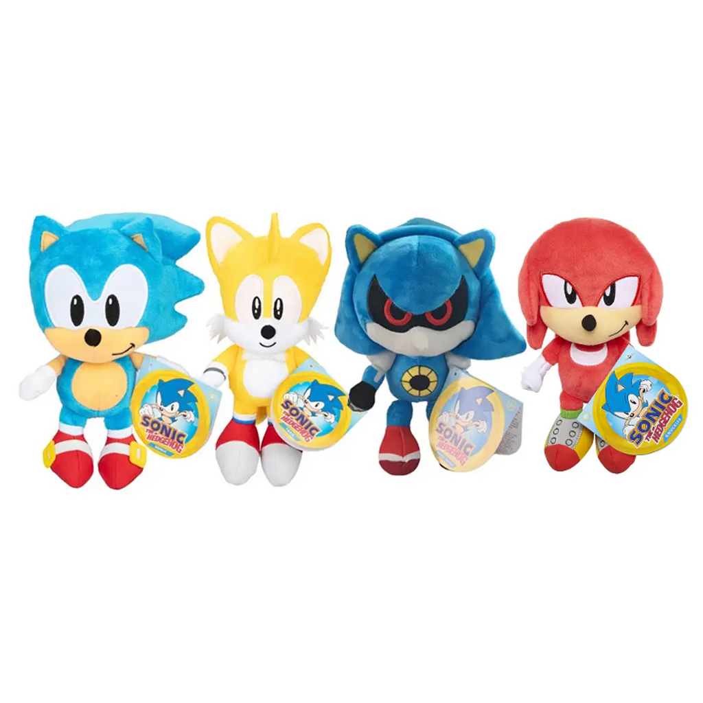 Línea de peluches básicos Sonic de 23 cm: Sonic, Tails, Metal Sonic y Knuckles