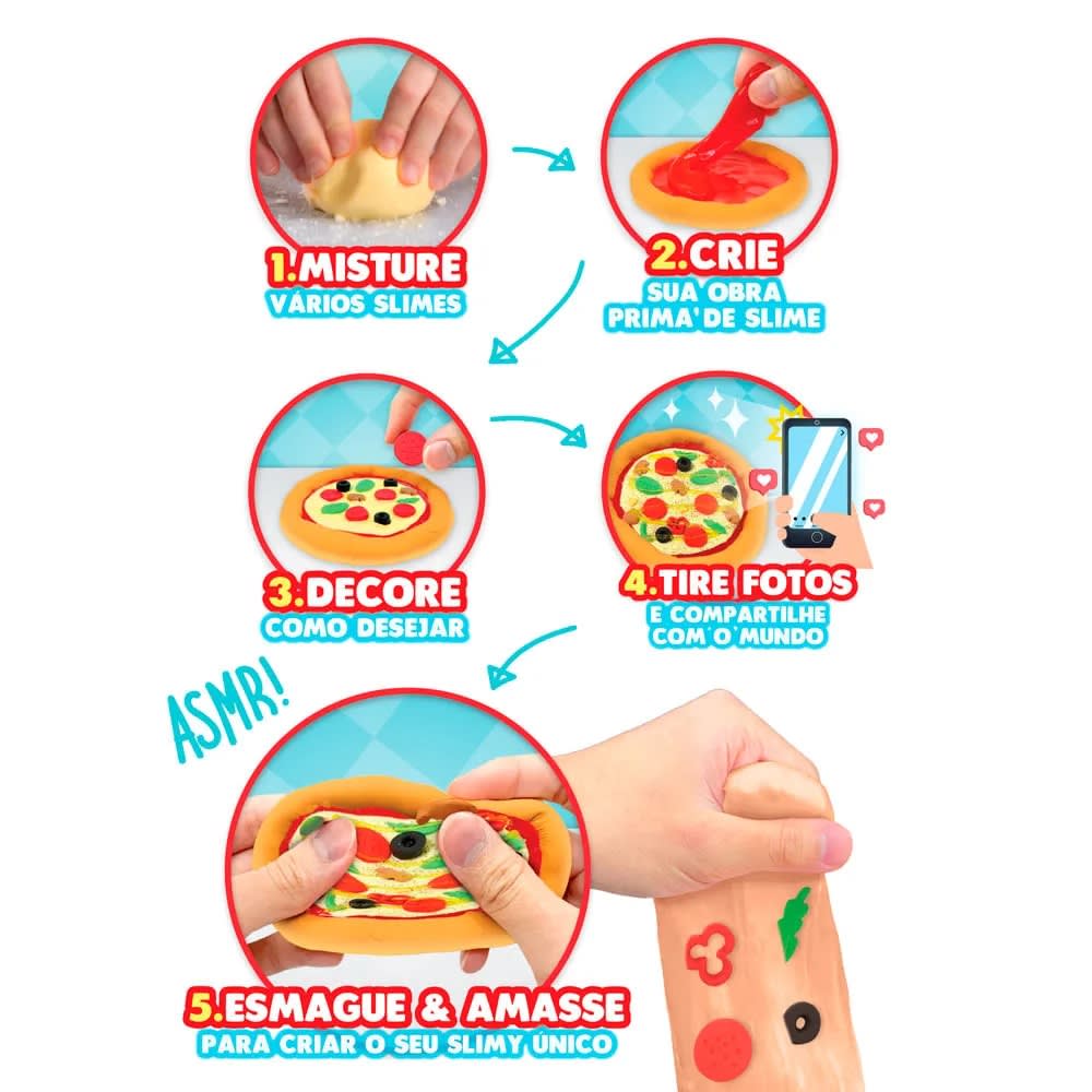 Slimy DIY Street Food Crush Mini Pizza Kit para Crear Slime – vista 2