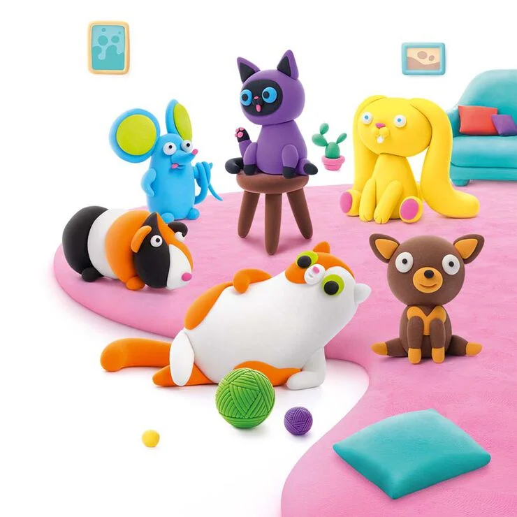 Hey Clay Mascotas Pack de 15 Botes de Plastilina Esponjosa – vista 3