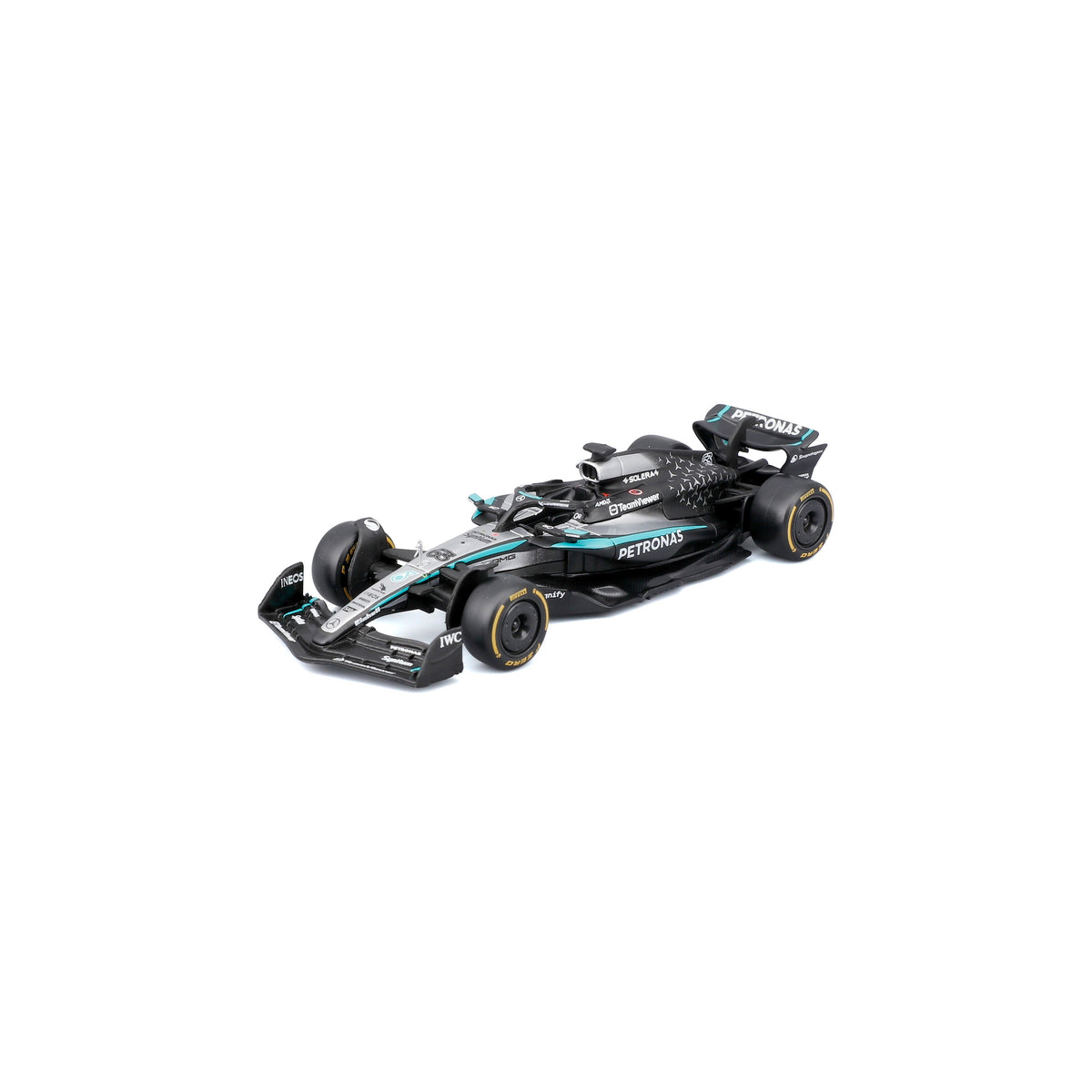 Mercedes-AMG W16 2025 #63 George Russell escala 1:43 vista lateral