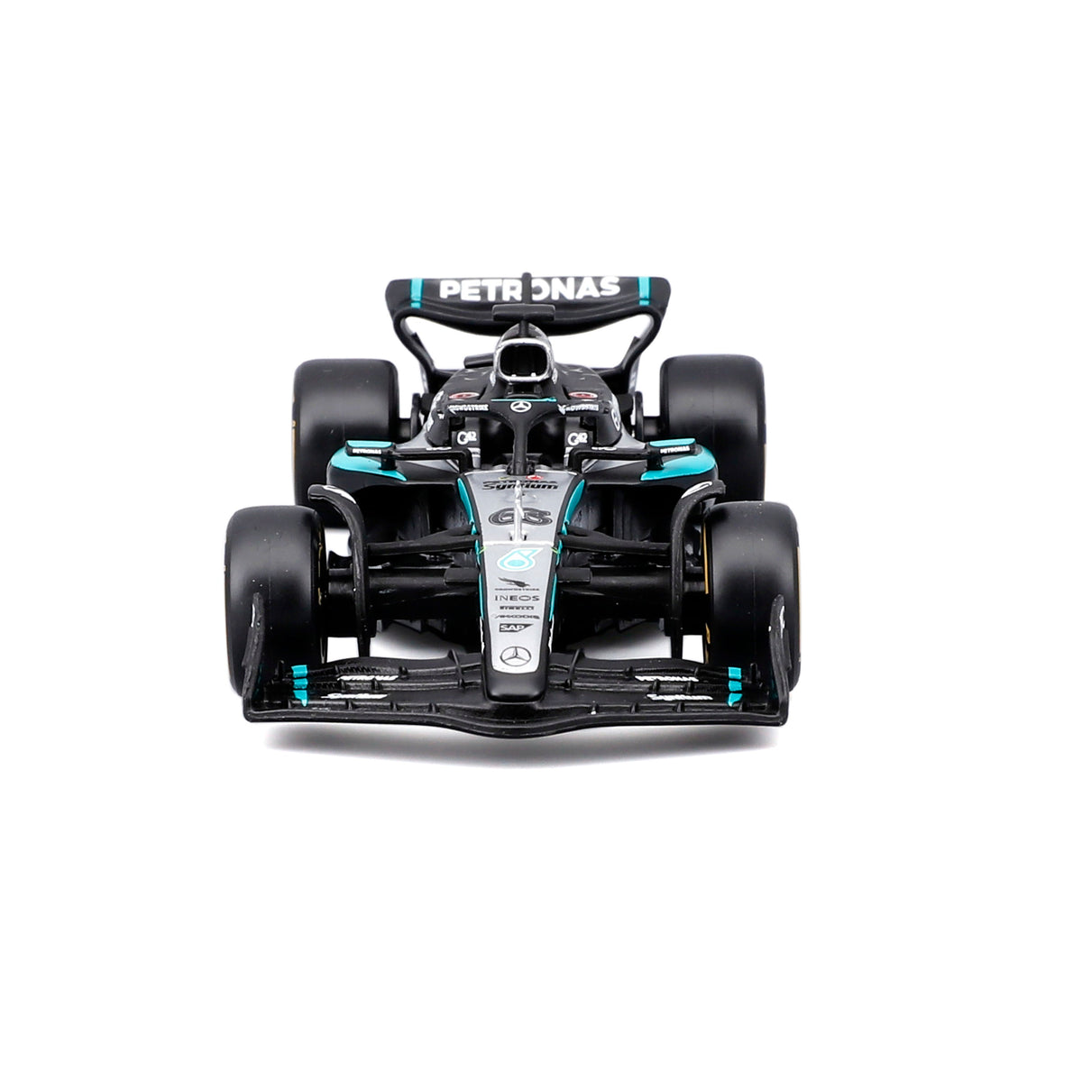 Vista frontal del Mercedes-AMG W16 a escala 1:43