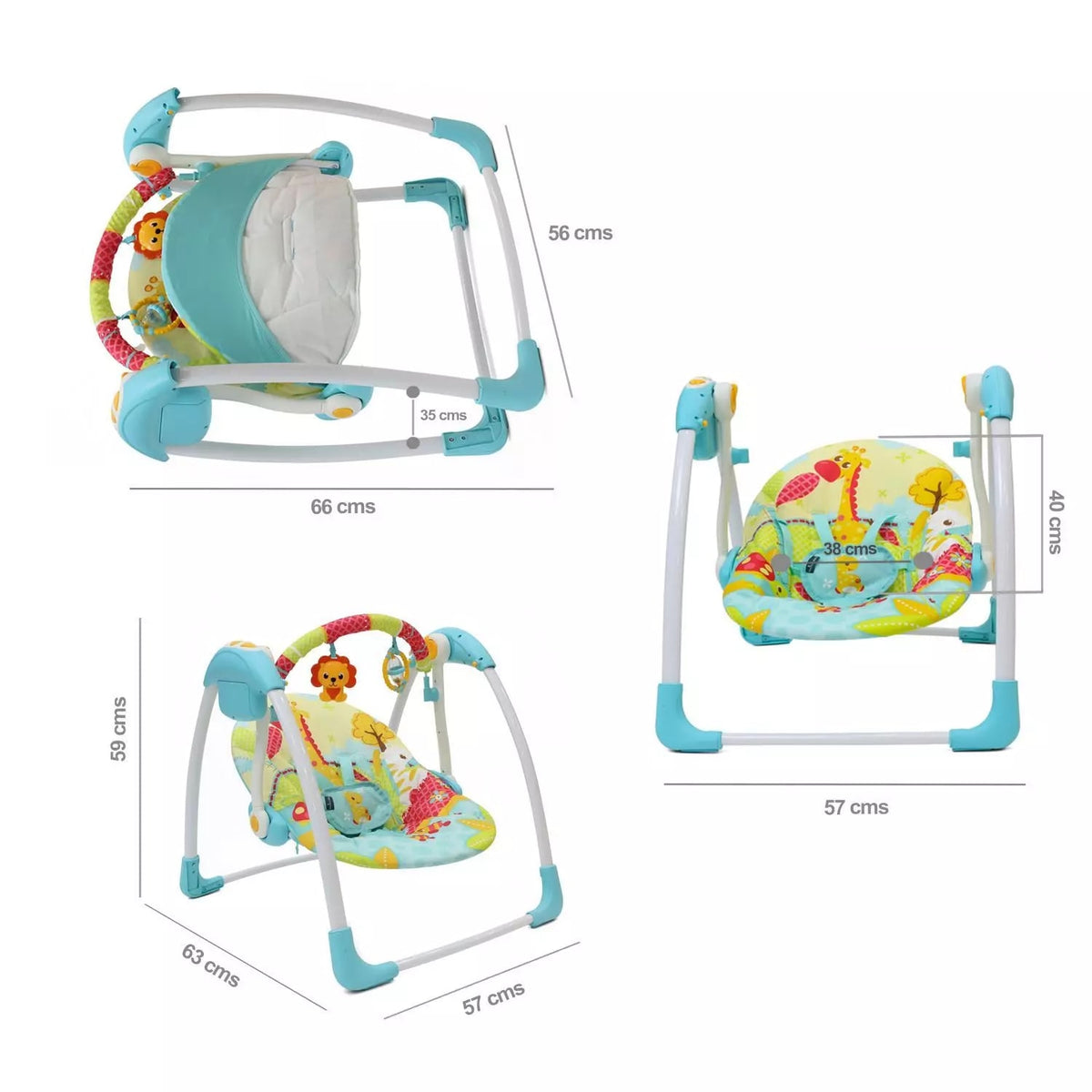 Pikaboo Columpio Portátil para Bebés Azul con Melodías – vista 1