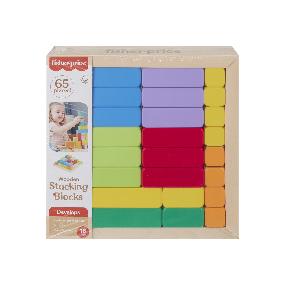 Fisher-Price Pirámide de Bloques de Madera Juguete Apilable – vista 1