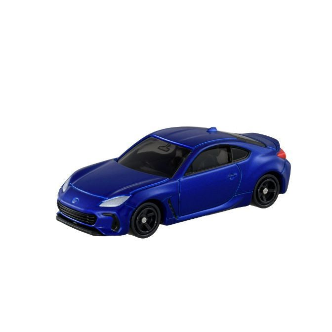 Tomica Subaru BRZ azul vista frontal en diagonal