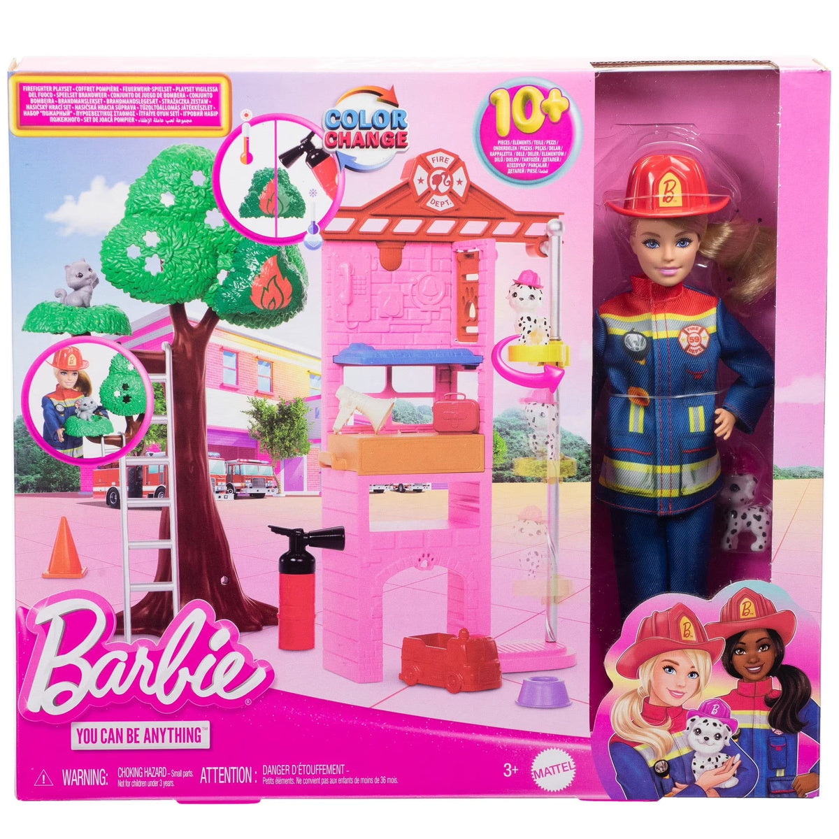 Barbie Profesiones Set de Juego Bombera al Rescate con Perrito – vista 1