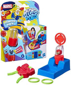 Empaque Hydro Pods Marvel Starter Pack junto a la bandeja, lanzador y cápsula