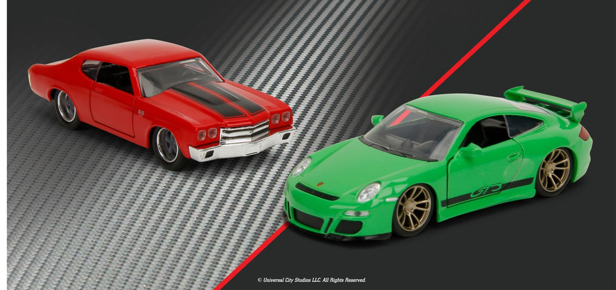 Jada Rápidos y Furiosos Twin Pack Porsche 911 GT3 RS y Chevelle 1970 1:32 – vista 1
