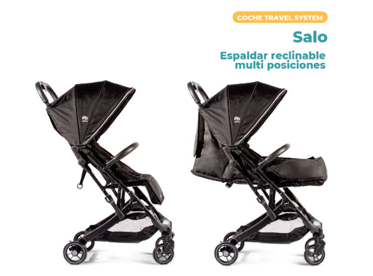 Pikaboo Salo Coche Travel System Compacto Negro con Silla Nido – vista 3