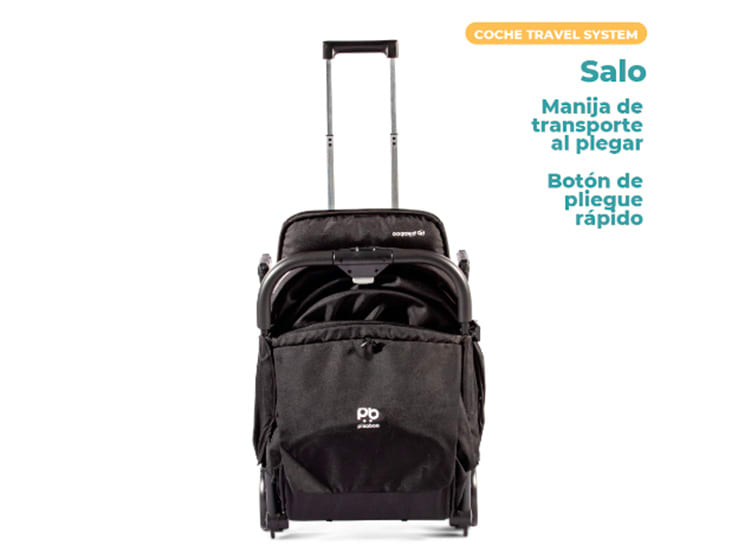 Pikaboo Salo Coche Travel System Compacto Negro con Silla Nido – vista 2