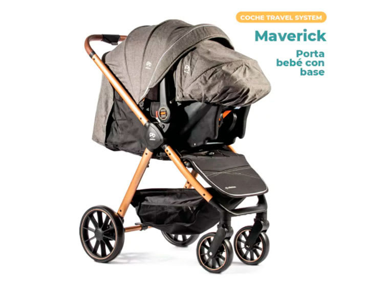 Pikaboo Maverick Coche Travel System Negro con Silla de Auto – vista 6