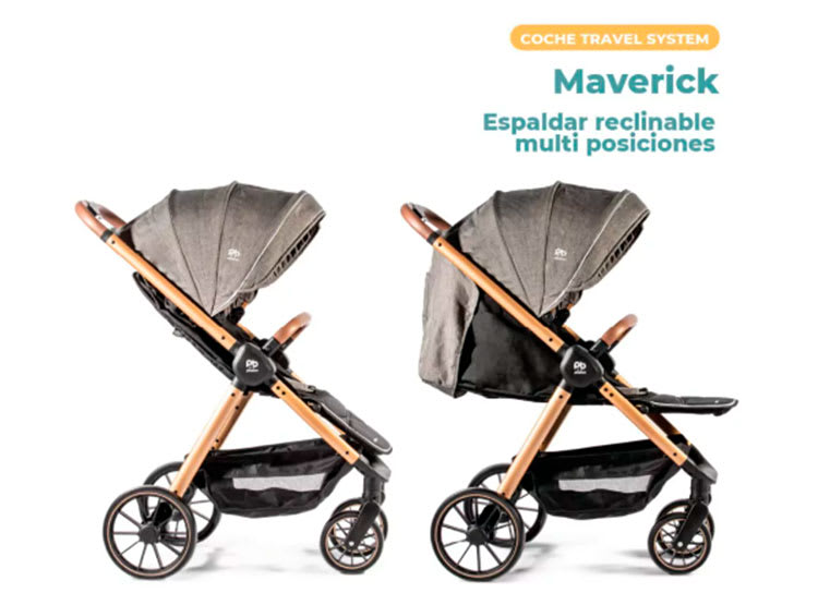 Pikaboo Maverick Coche Travel System Negro con Silla de Auto – vista 3