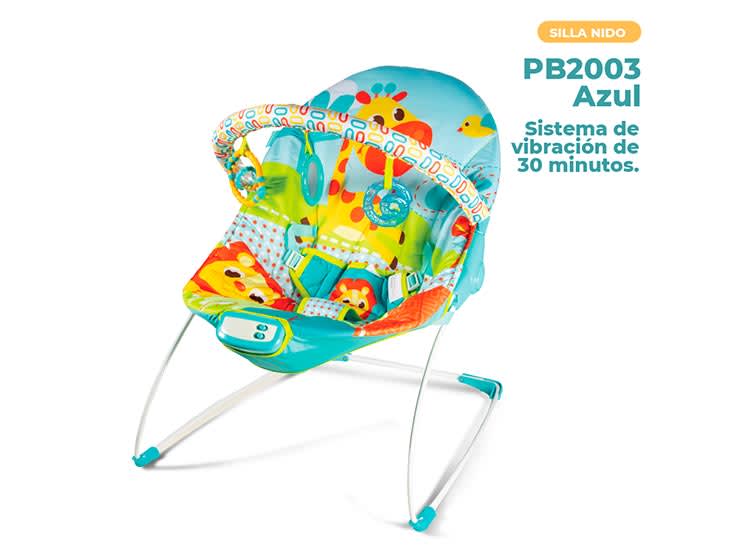 Pikaboo Silla Nido Bouncer Selva Azul con Vibración y Barra de Juguetes – vista 2