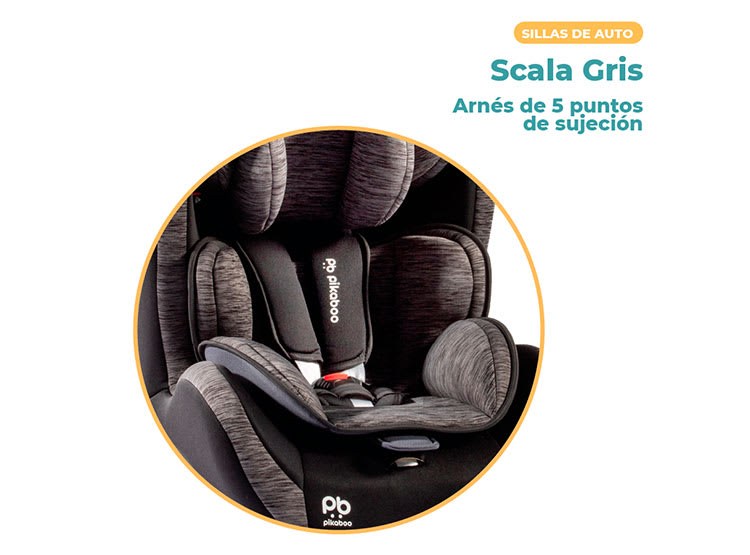 Pikaboo Silla de Auto Convertible Scala Gris desde Recién Nacido hasta 36 kg – vista 1