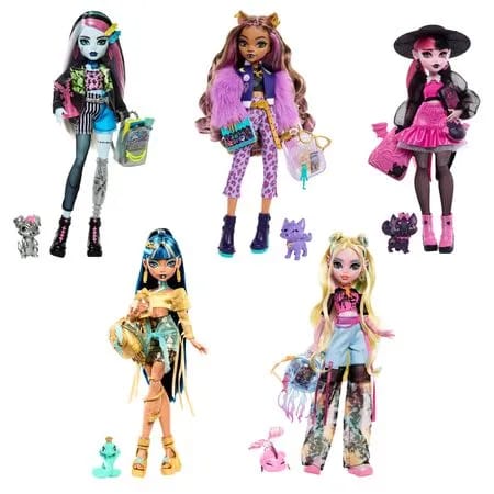 Monster High Looks Monstruosos Muñeca Articulada con Mascota Surtido – vista 4