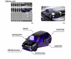 Renault Clio 16S Majorette con detalle de partes que abren, suspensión y tarjeta de colección