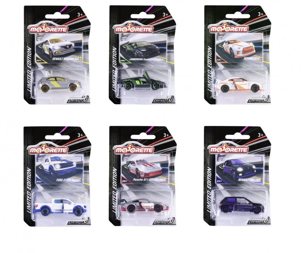 Seis blísteres Majorette Limited Edition serie 10 con sus autos de metal