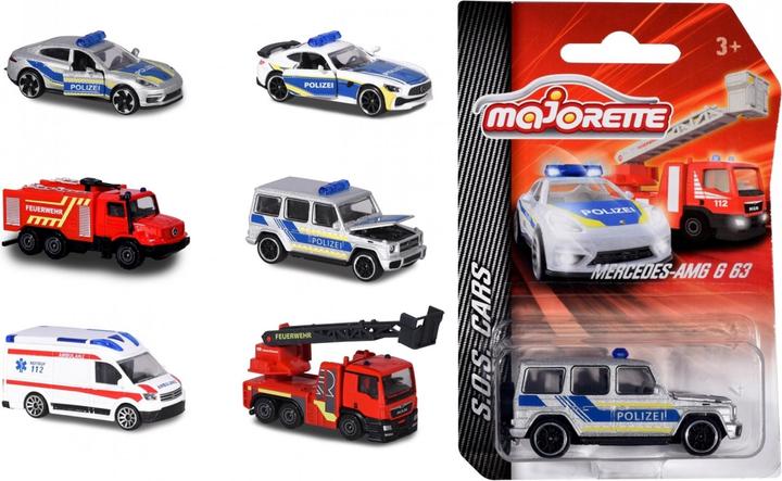 Seis modelos Majorette S.O.S. Cars de emergencia y blíster del Mercedes-AMG G 63 de policía