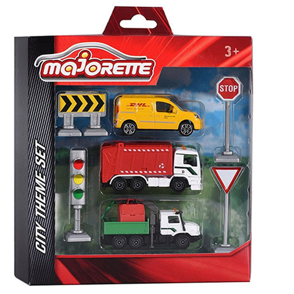 Majorette City Theme Set 3 Vehículos de Ciudad con Señales de Tránsito – vista 2