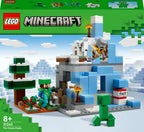 Caja del set LEGO Minecraft Los Picos de Hielo 21243 con figura de Steve