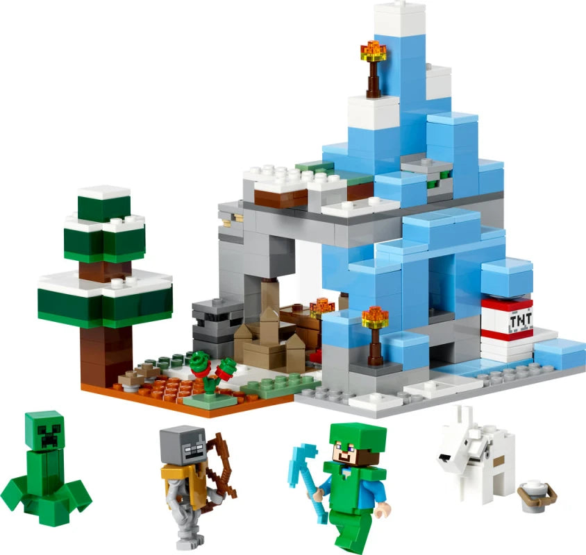 Set Los Picos de Hielo armado con Steve, creeper, esqueleto vagabundo y cabra