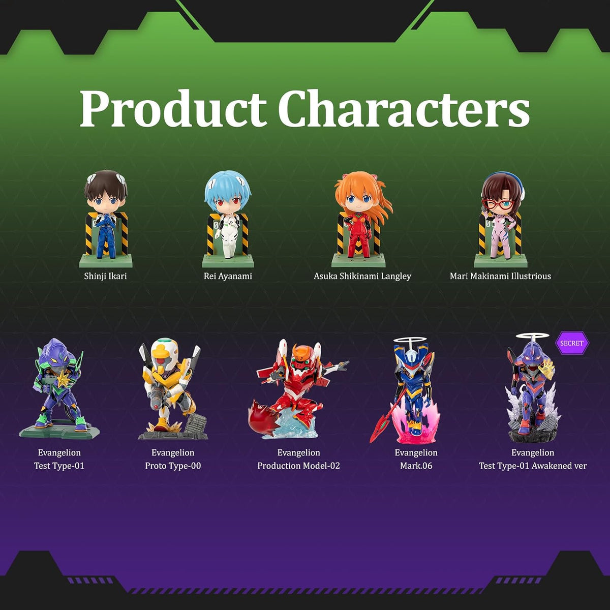 Lineup de personajes Evangelion Vol. 1 de Funism: pilotos y Unidades Evangelion
