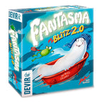 Caja del juego Fantasma Blitz 2.0 de Devir con fantasma en tina roja y rana