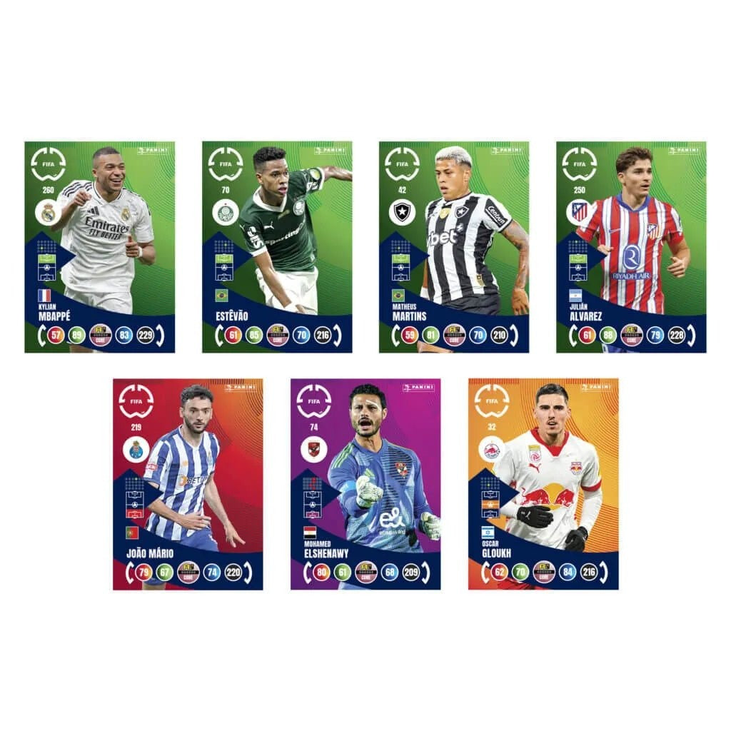 Cartas Adrenalyn XL del Mundial de Clubes 2025 de Mbappé, Estêvão, Julián Álvarez y otros