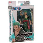 Caja de la figura Roronoa Zoro One Piece Anime Heroes de Bandai
