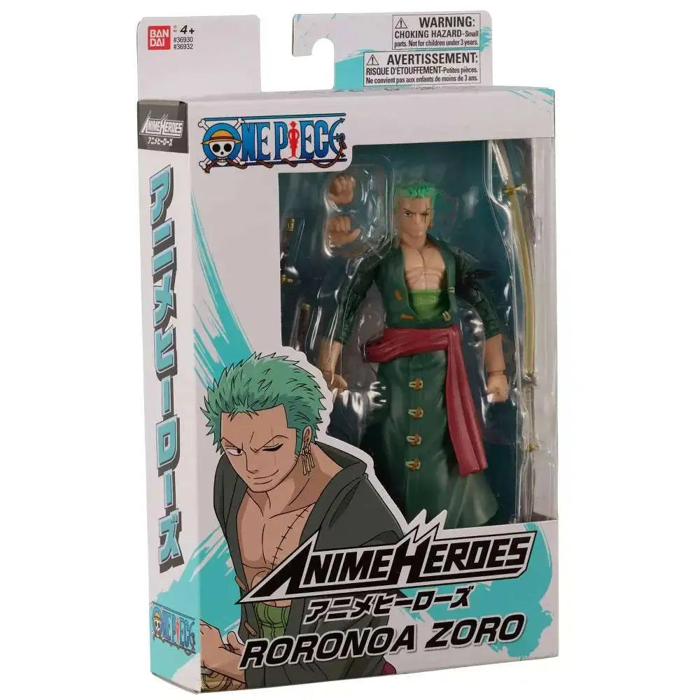 Caja de la figura Roronoa Zoro One Piece Anime Heroes de Bandai
