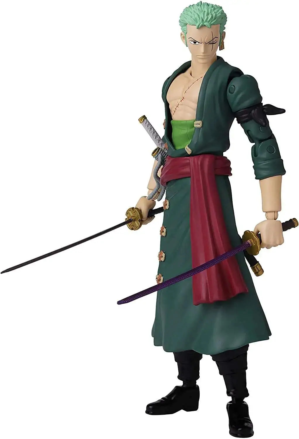 Figura de Roronoa Zoro de pie sosteniendo dos espadas