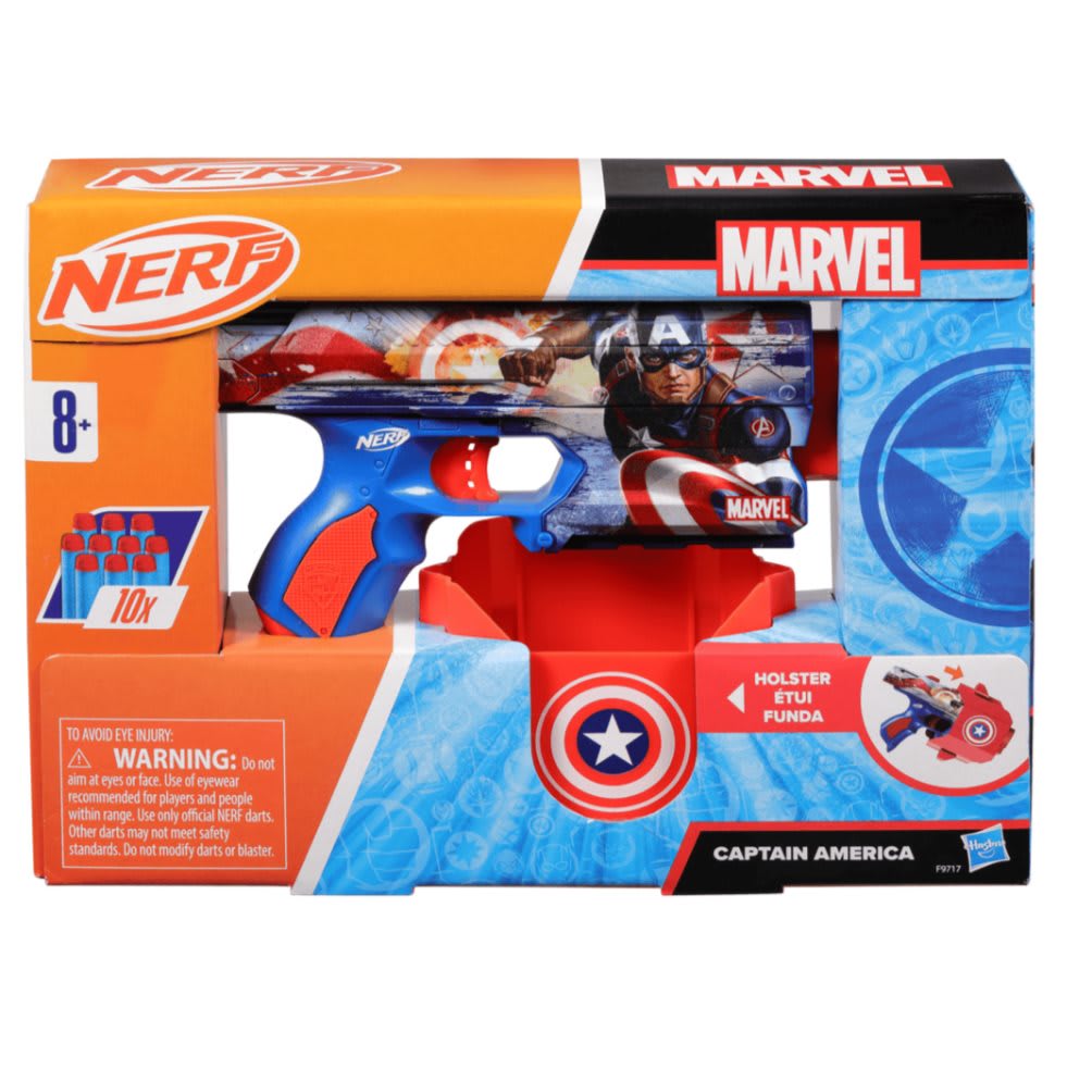 Nerf Marvel Capitán América Lanzador con Funda y 10 Dardos Elite – vista 2