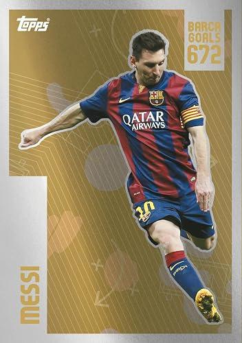 Sticker especial dorado de Messi incluido en el set completo FC Barcelona 2025/26 de Topps