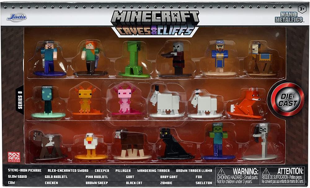 Jada Nano MetalFigs Minecraft Caves and Cliffs Set de 18 Figuras – vista 1