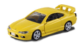 Tomica Premium Nissan Silvia S15 amarillo visto en diagonal frontal