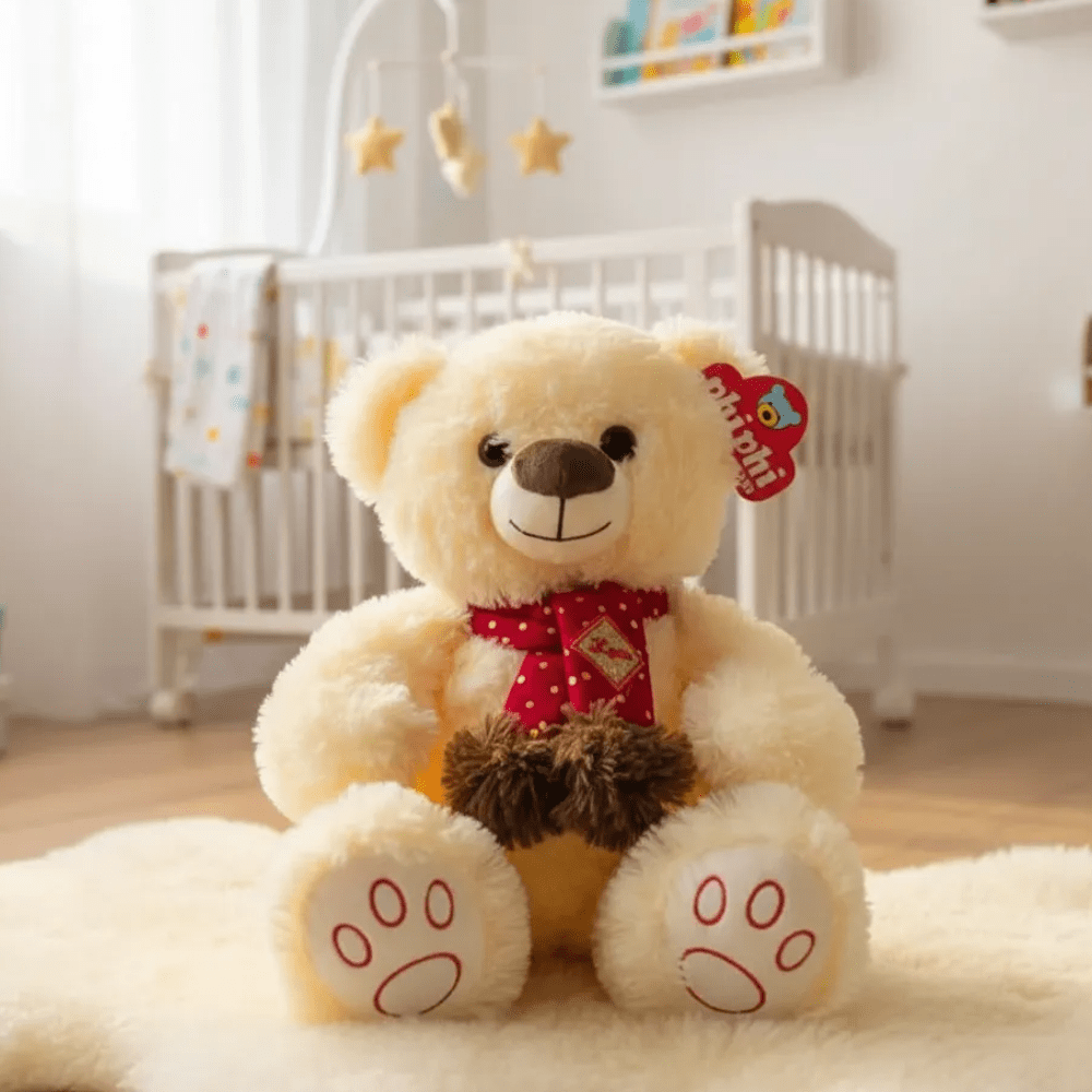Peluche Oso con Bufanda 30 cm Marrón o Beige Extra Suave – vista 4