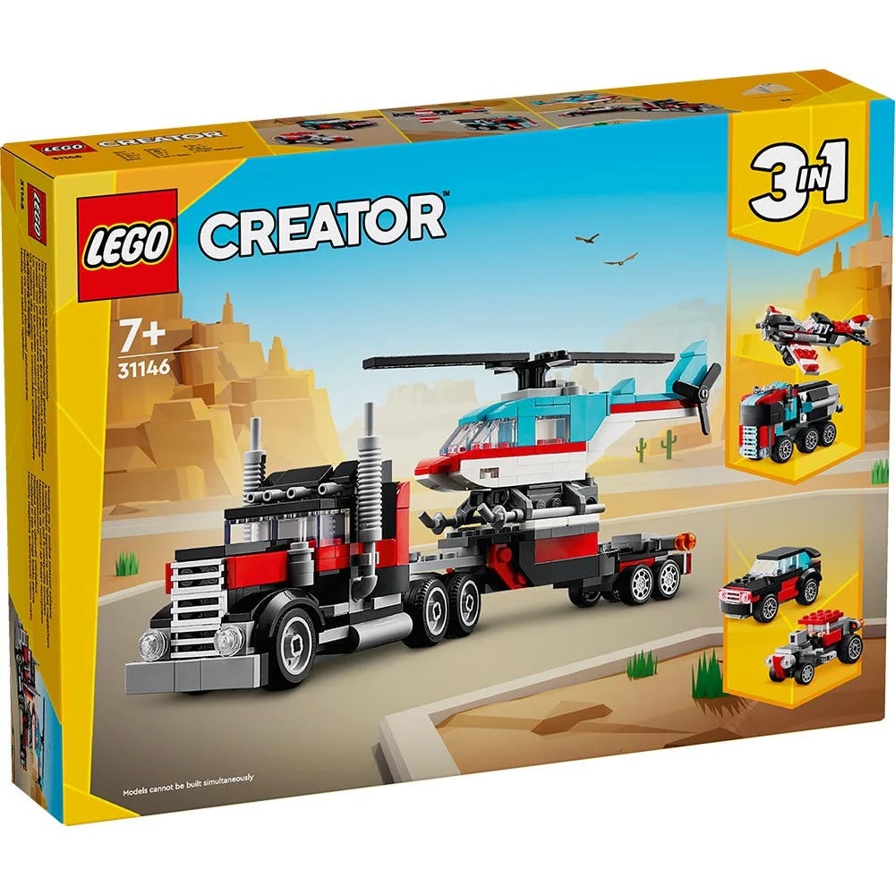 LEGO Creator 3 en 1 Camión Plataforma con Helicóptero – vista 3