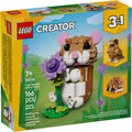 Caja del set LEGO Creator 3 en 1 Lindo hámster con flor 31376 de 166 piezas